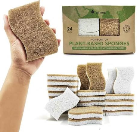 Natural plant-based kitchen sponges