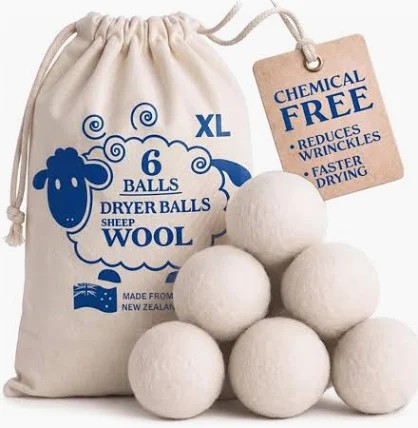 Wool dryer balls, set of 6